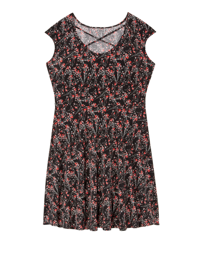 Front of plus size Ceram Criss-Cross Neck Fit and Flare Dress by Meri Skye | Dia&Co | dia_product_style_image_id:120047